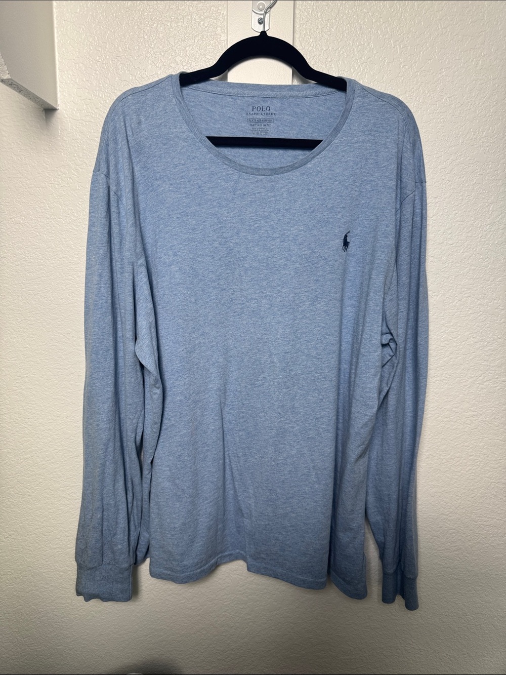 Polo by Ralph Lauren Heather Light Blue Long-Sleeve Crew